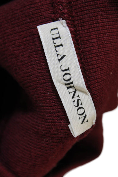 Ulla Johnson Womens Red Cotton Crewneck Pullover Sweatshirt Short Sleeve Size PP
