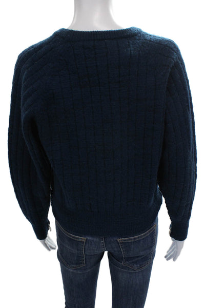 See by Chloe Women Merino Crew Neck Pullover Sweater Blue Long Sleeve Size XS