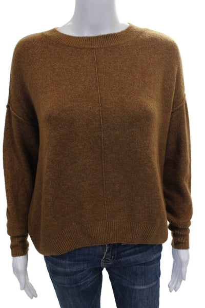 Vince Camuto Womens Pullover Sweater Brown Acrylic Round Neck Size XS