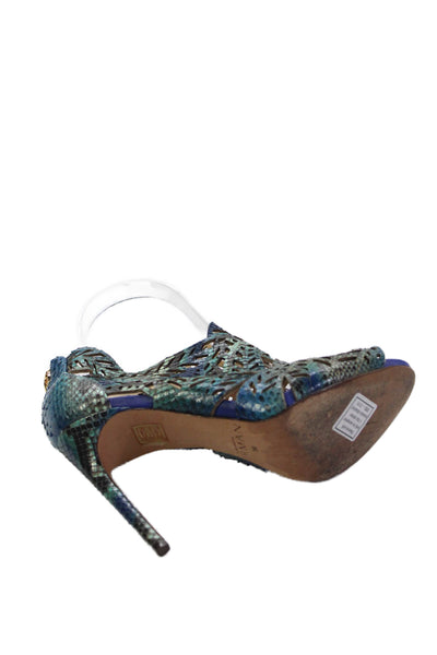 Alexandre Birman Womens Leather Cut Out Detail Stilettos Blue Size EUR 36