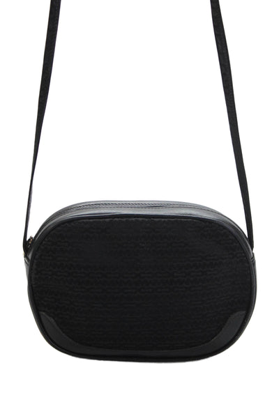 Mark Cross Womens Leather Trim Detail Monochrome Shoulder Bag Black
