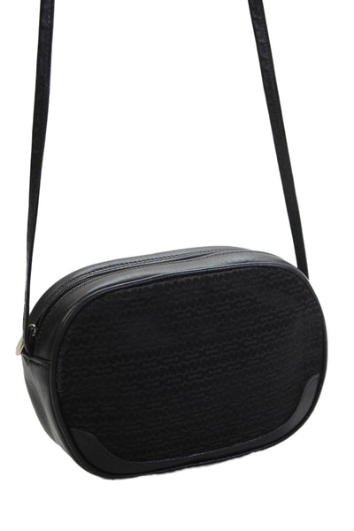Mark Cross Womens Leather Trim Detail Monochrome Shoulder Bag Black
