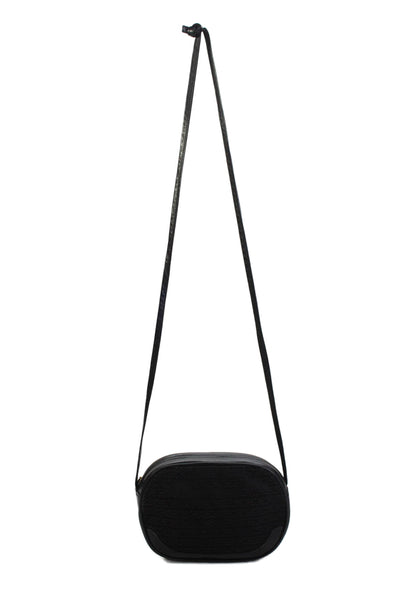 Mark Cross Womens Leather Trim Detail Monochrome Shoulder Bag Black
