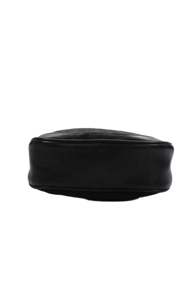 Mark Cross Womens Leather Trim Detail Monochrome Shoulder Bag Black