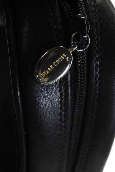 Mark Cross Womens Leather Trim Detail Monochrome Shoulder Bag Black
