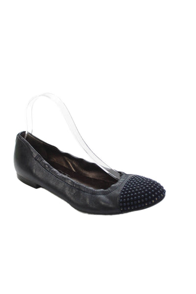 AGL Attilio Giusti Leombruni Womens Leather Embellished Flats Shoes Blue Sz 9
