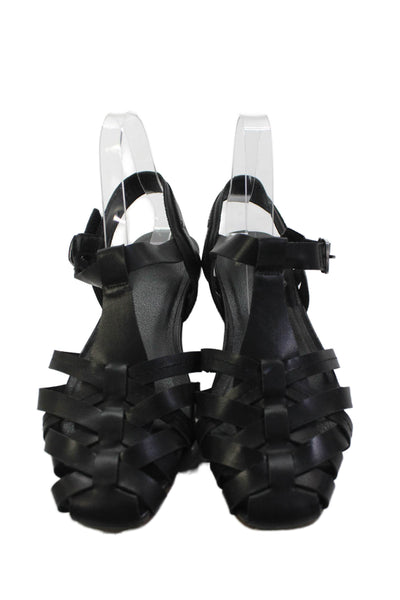 Frye Womens Leather Woven Flats Sandals Shoes Black Size 8M