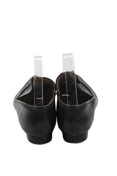 Derek Lam 10 Crosby Womens Leather Zip Pointed Toe Loafers Shoes Black Size 8
