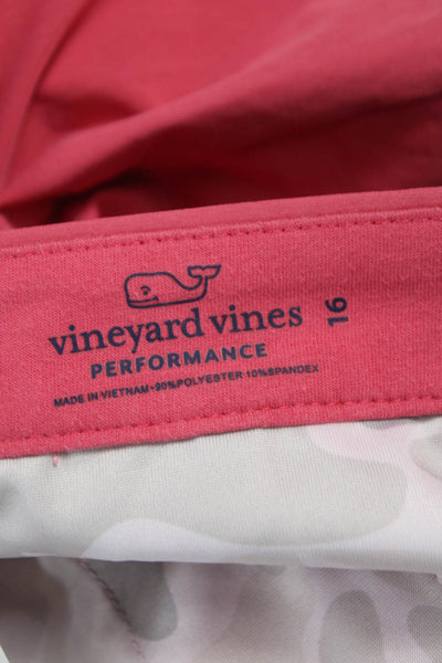 Vineyard Vines Boys Button Closure Chino Shorts Red Size 16