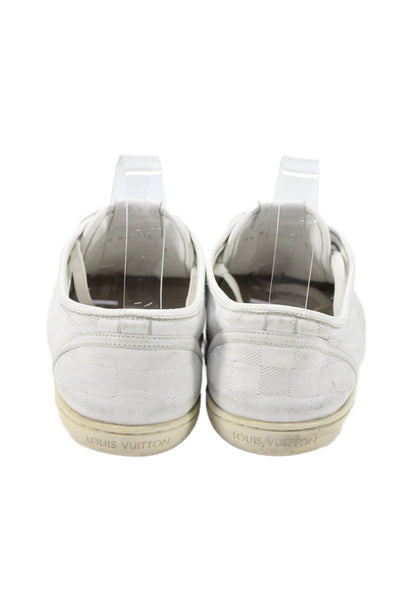 Louis Vuitton Mens Leather Low Top Lace Up Sneakers White Size 8