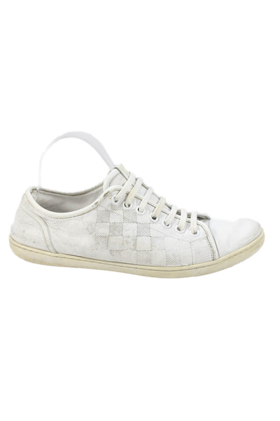 Louis Vuitton Mens Leather Low Top Lace Up Sneakers White Size 8