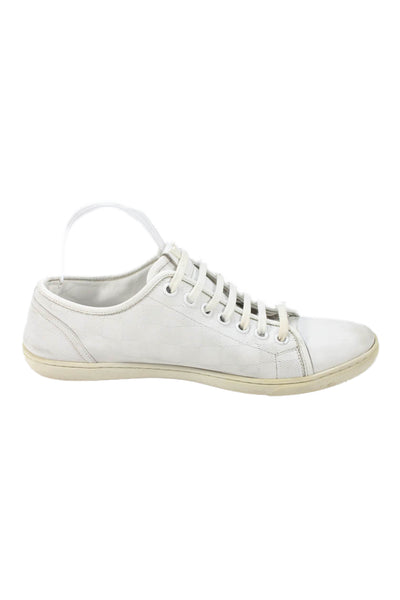 Louis Vuitton Mens Leather Low Top Lace Up Sneakers White Size 8