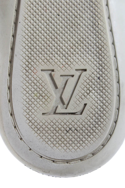 Louis Vuitton Mens Leather Low Top Lace Up Sneakers White Size 8