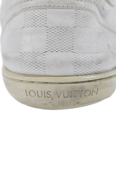Louis Vuitton Mens Leather Low Top Lace Up Sneakers White Size 8
