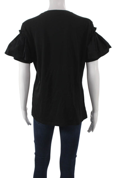 Imperial Womens Basic Black Cotton Crew Neck Short Sleeve T-Shirt Size M