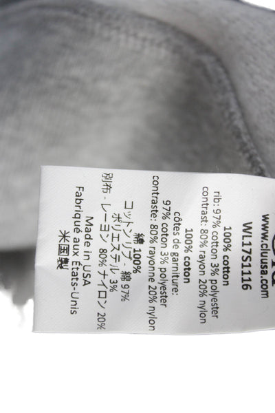 Clu Womens Pullover Crewneck Gray Cotton Long Sleeve Size L