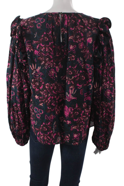 Ulla Johnson Women Floral Multicolor Blouse Long Sleeve Size 10