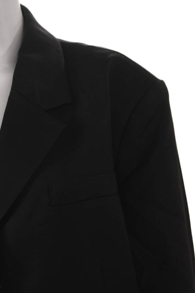 Mossman Women Black Blazer Long Sleeve Buttoned 65% Polyester Size 16