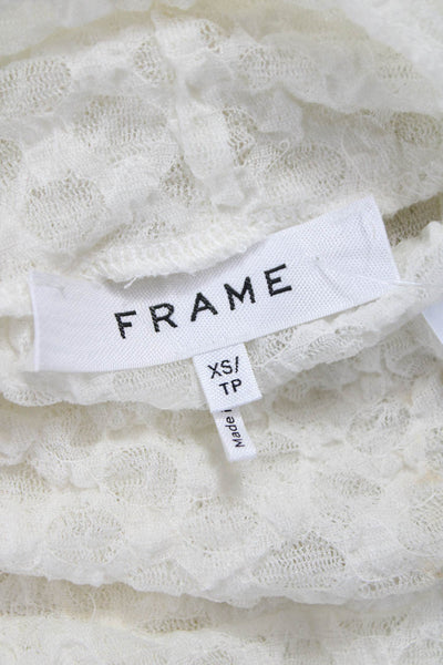 Frame Womens Basic White Cotton High Neck Long Sleeve Blouse Size XS
