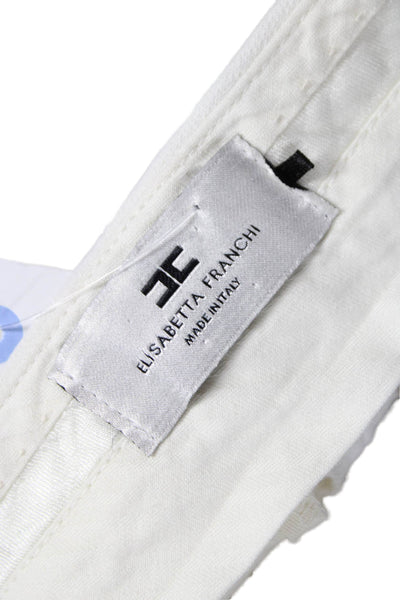 Elisabetta Franchi Womens White Polyester Dress Pants Size 40