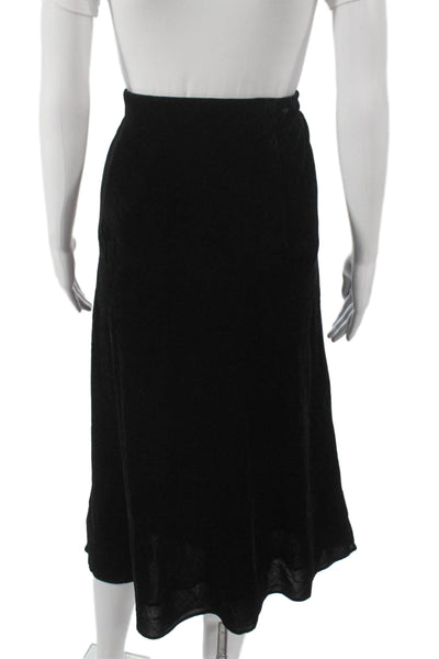 J Crew Women A-Line Viscose Black Skirt Size L