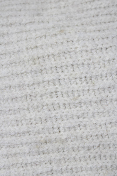 Zara Women Ivory Acrylic Crew Neck Pullover Sweater Long Sleeve Size S