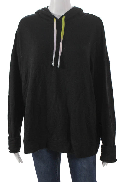 Sundry Womens Pullover Hoodie Black Rayon Long Sleeve Size S