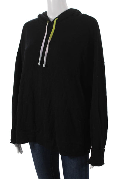 Sundry Womens Pullover Hoodie Black Rayon Long Sleeve Size S