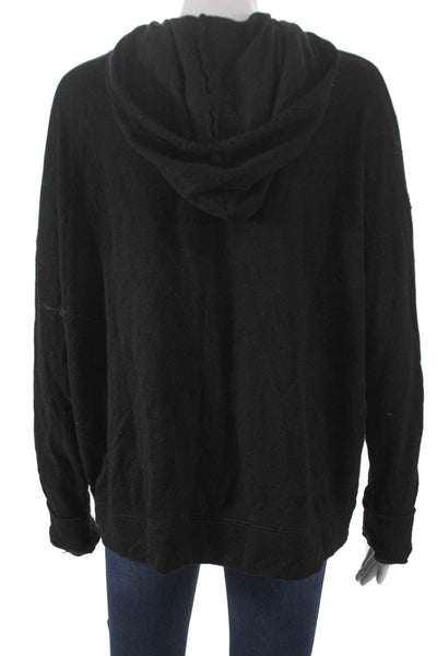 Sundry Womens Pullover Hoodie Black Rayon Long Sleeve Size S