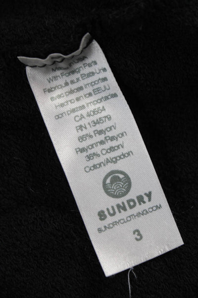 Sundry Womens Pullover Hoodie Black Rayon Long Sleeve Size S