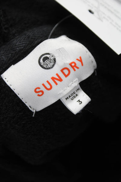 Sundry Womens Pullover Hoodie Black Rayon Long Sleeve Size S