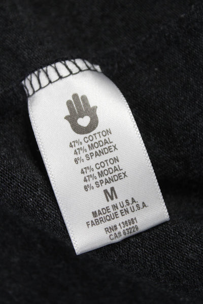Spiritual Gangster Womens Basic T-Shirt Gray Boat Neck Long Sleeve Size M