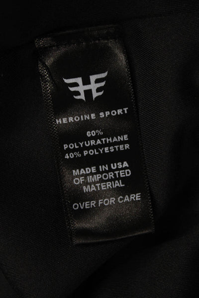 Heroine Sport Women Cropped Halter Tank Black Zip 60% Polyurethane Size XS