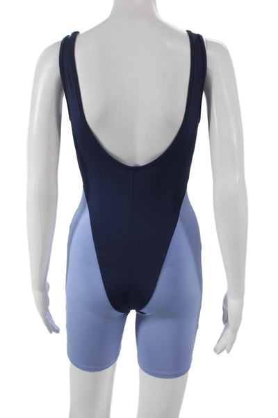 Heros Active Women Blue Colorblock Scoop Neck Sleeveless Bodysuit Size XS