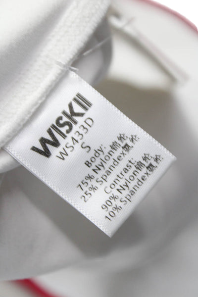 WISKII Womens Ankle Leggings White Nylon Size S