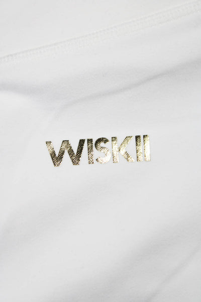 WISKII Womens Ankle Leggings White Nylon Size S