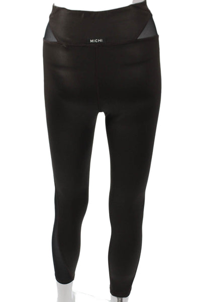 Michi Women Black Ankle Leggings Polyamide Pull On Size 2XS