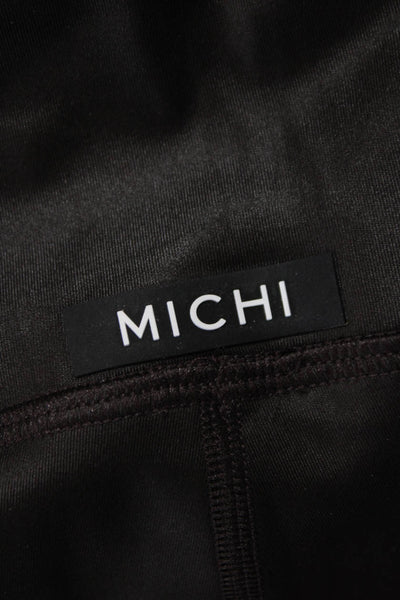 Michi Women Black Ankle Leggings Polyamide Pull On Size 2XS