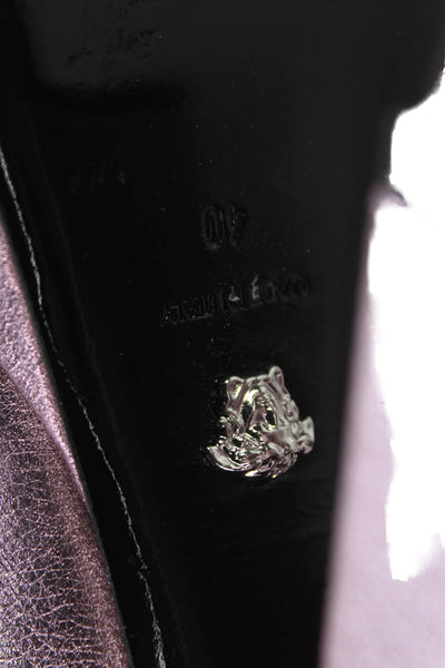 Versace Womens Medusa '95 Metallic Leather Platform Mule Sandals Pink Size 10