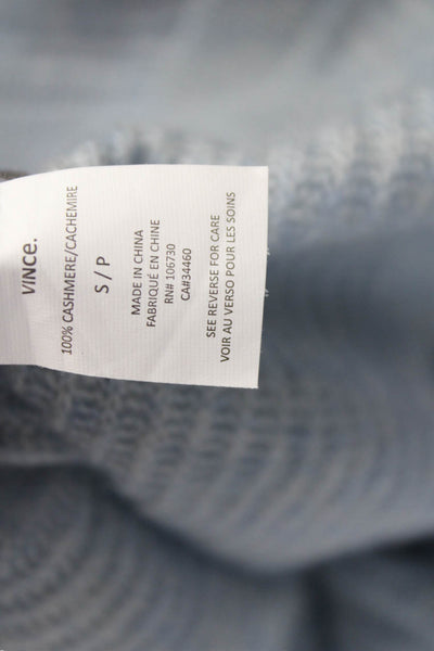 Vince Women Cashmere Boat Neck Pullover Sweater Blue Long Sleeve Size S