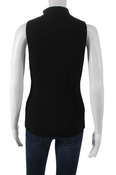 Adrienne Vittadini Womens Black Sleeveless Mock Neck Basic Tank Size XS