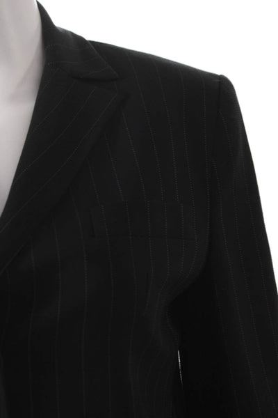 BCBGMAXAZRIA Womens Blazer Black Pinstripe Polyester Size 2