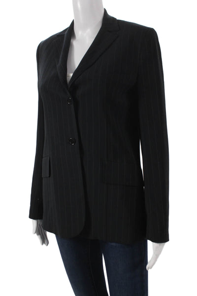 BCBGMAXAZRIA Womens Blazer Black Pinstripe Polyester Size 2