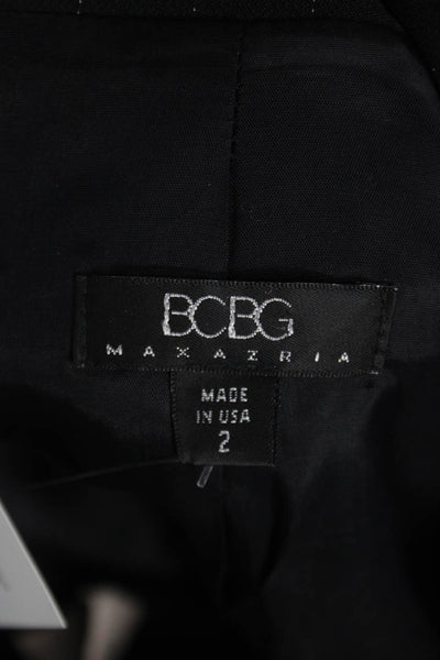 BCBGMAXAZRIA Womens Blazer Black Pinstripe Polyester Size 2