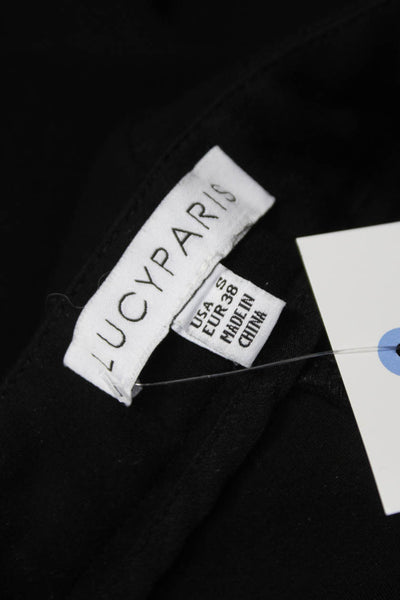 Lucy Paris Womens Cropped Black Rayon Pants Zip Size S
