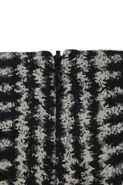 Zara Womens Shift Dress Houndstooth Crew Neck 3/4 Sleeve Short Black Size S