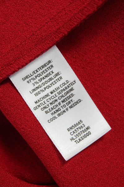 Chelsea 28 Women Sheath Dress Red Off the Shoulder 3/4 Sleeve Size 4