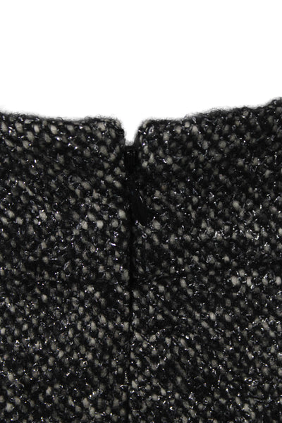 J Crew Women Black Wool Pencil Skirt Zip Knee Length Size 0