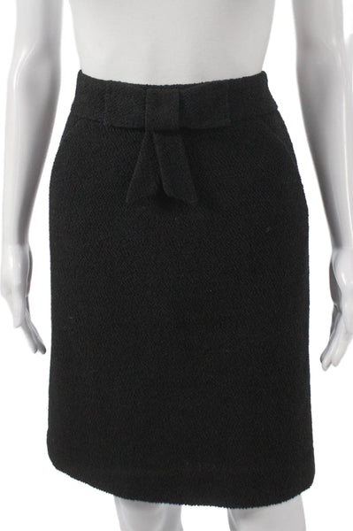 J Crew Womens Straight Pencil Skirt Black Wool Zip Closure Size 0