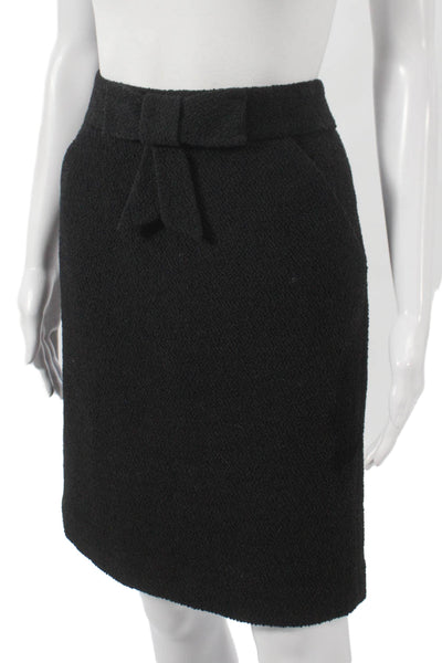 J Crew Womens Straight Pencil Skirt Black Wool Zip Closure Size 0